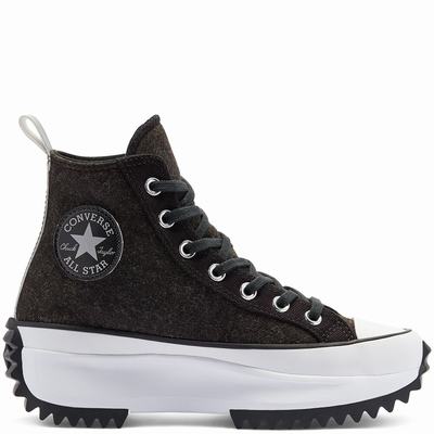 Converse Unisex Black Ice Run Star Hike - Miesten Platform Kengät - Mustat/Hopea